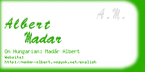 albert madar business card