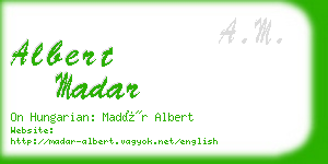 albert madar business card